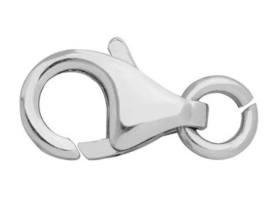 Chiusura A Menottina Bombata Stampata Con Anello Libero Da 11 Mm, Oro Grigio 18 Carati Rodiato. Rif. 17028