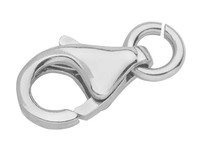 Chiusura A Menottina Bombata Stampata Con Anello Libero Da 11 Mm, Oro Grigio 18 Carati Rodiato. Rif. 17028 - Immagine Standard - 2