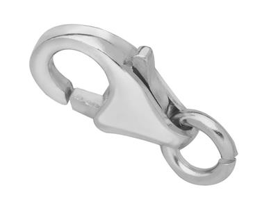 Chiusura A Menottina Bombata Stampata Con Anello Libero Da 11 Mm, Oro Grigio 18 Carati Rodiato. Rif. 17028 - Immagine Standard - 3