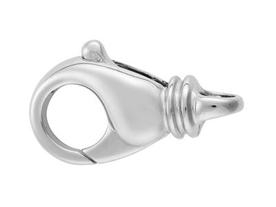 Chiusura Menotte Barocco Fuso Con Anello Rovesciato 22 Mm, Oro Bianco 18 Carati. Rif. 07122 - Immagine Standard - 1