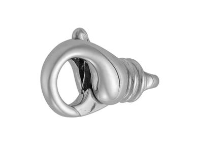 Chiusura Menotte Barocco Fuso Con Anello Rovesciato 22 Mm, Oro Bianco 18 Carati. Rif. 07122 - Immagine Standard - 2