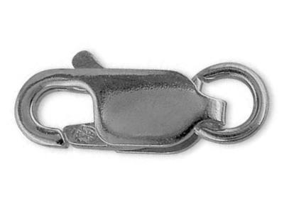 Chiusura Per Manette Piatte Con Anello Libero 7 Mm, Oro Bianco 18 Carati. Rif. 17058