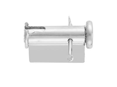 Sistema Spilla Gancio A Pompa 6 Mm,oro Bianco 18 Kt Pd 12,5. Rif. 072 11-1