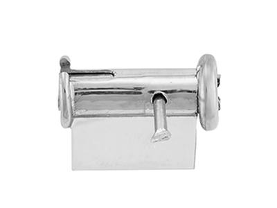 Sistema Spilla Gancio A Pompa 6 Mm,oro Bianco 18 Kt Pd 12,5. Rif. 072 11-1 - Immagine Standard - 2
