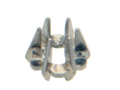 Chaton A Specchio 6 Griffe Per Pietra Tonda Da 3,2 Mm, Oro Grigio 18 Carati Pd 12,5. Rif. 01232 - Immagine Standard - 1