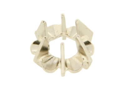 Chaton A Specchio 6 Griffe Per Pietra Tonda Da 3,2 Mm, Oro Grigio 18 Carati Pd 12,5. Rif. 01232 - Immagine Standard - 2