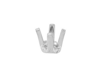 Castone A 4 Griffe Per Pietra Tondada 2,6 Mm, Oro Bianco 18 Carati Pd 12,5. Rif. 01292 - Immagine Standard - 1