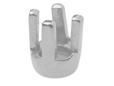 Castone A 4 Griffe Per Pietra Tondada 3,2 Mm, Oro Grigio 18 Carati Pd 12,5. Rif. 01477 - Immagine Standard - 1