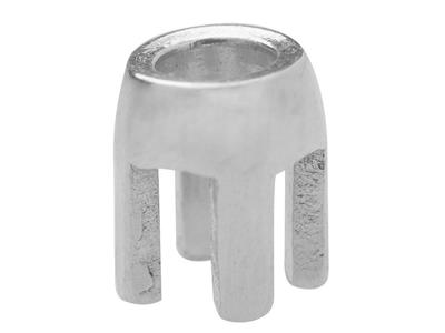 Castone A 4 Griffe Per Pietra Tondada 3,2 Mm, Oro Grigio 18 Carati Pd 12,5. Rif. 01477 - Immagine Standard - 2