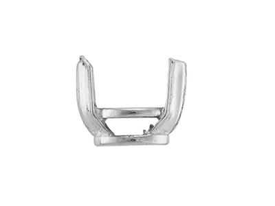 Lunetta A 2 Griffe Per Pietra Navetta Da 5,55 X 2,90 Mm, Oro Bianco 18carati Pd6. Rif. 02115 - Immagine Standard - 1
