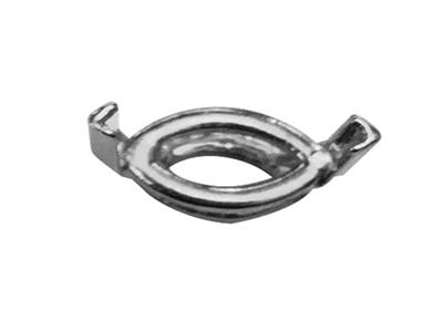 Castone 2 Artigli Per Pietra A Navetta Di 6,80 X 3,50 Mm, Oro Bianco 18k Pd6. Rif. 02115 - Immagine Standard - 2