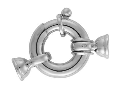 Anello Marino Con Terminali A Campana Striati Da 21 Mm, Oro Bianco 18 Carati. Rif. 27016 - Immagine Standard - 1