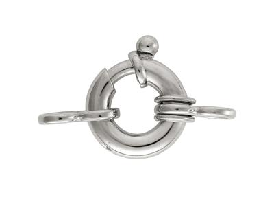 Anello Marinaio Con Doppio Anello 12mm, Oro Bianco 18 Carati Rodiato. Rif. 17194