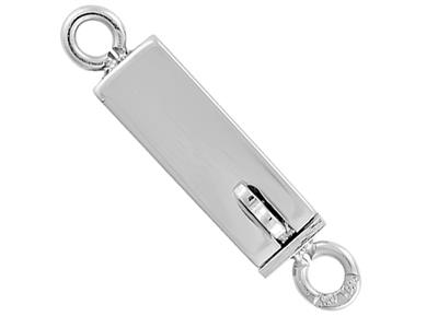 Chiusura Rettangolare Liscia 8 Mm, 1 Fila, Oro Bianco 18 Carati. Rif. 07131 - Immagine Standard - 1