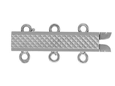 Chiusura Guilloch{ Rettangolare 18 Mm, 3 File, Oro Bianco 18 Carati. Rif. 07112-3bis - Immagine Standard - 1