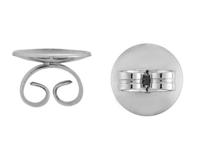 Chiusura A Farfalla Bombata 8 Mm, Oro Grigio 18 Carati Palladiato Al 10. Rif. 07406-8, Al Pezzo.