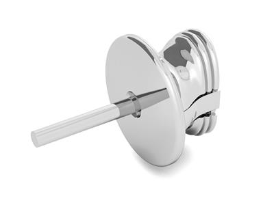 Sistema Per Orecchini Evm, 6,3 Mm, Oro Grigio 18 Carati Pd 13. Rif. 07480, Pezzo - Immagine Standard - 1