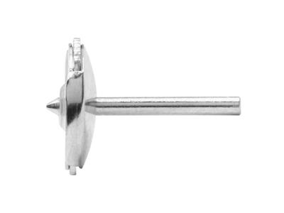 Sistema Di Chiusura Altor Per Orecchini, 7 Mm, Oro Bianco 18k Pd13. Ref. Alt01, Il Pezzo - Immagine Standard - 3