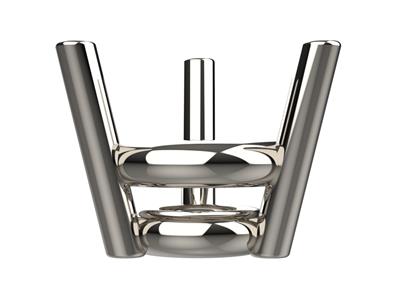 Incassatura 3d, 3 Griffe Doppie Asta Per Pietra Tonda Da 2,8 Mm, Oro Grigio 18k Pd 13. Ref. 10300 - Immagine Standard - 2