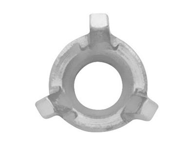 Castone A 3 Griffe Per Pietra Tondada 2,6 Mm, Oro Grigio 18 Carati Pd 12. Rif.01514 - Immagine Standard - 3