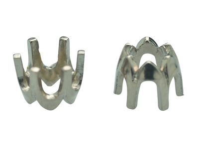 Castone A 6 Griffe Per Pietra Tondada 3,4 Mm, Oro Grigio 18 Carati Pa Lladio 12,5. Rif. 00093 - Immagine Standard - 1