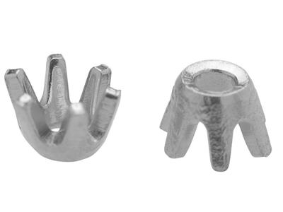 Castone A 6 Griffe Per Pietra Tondada 4,3 Mm, Oro Grigio 18 Carati Pd 12,5. Rif. 01007 - Immagine Standard - 3