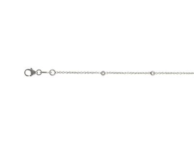 Bracciale Rotondo Forat A Maglie Incastonato, Per 5 Pietre Da 1,30 Mm, 17,51 Cm, Oro Bianco 18 Kt Rodia