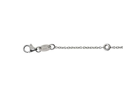 Bracciale Tondo Con Montatura A Maglie For\at, Per 5 Pietre Da 1,90 Mm, 17,5+1 Cm, Oro Bianco 18 Kt Rodia - Immagine Standard - 3