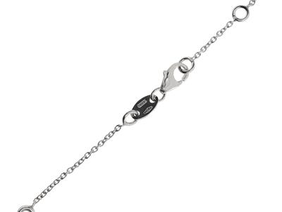 Bracciale Tondo Con Montatura A Maglie For\at, Per 5 Pietre Da 1,90 Mm, 17,5+1 Cm, Oro Bianco 18 Kt Rodia - Immagine Standard - 4