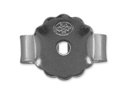 Chiusura Belga Seghettato Modello Grande, Oro Bianco 18 Carati Pd 13. Rif. 07434, Coppia - Immagine Standard - 3