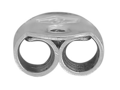 Chiusura A Farfalla Belga Liscia Con Bordi Lisci, Rodio In Oro Bianco 18 Carati. Rif. 07408, Coppia