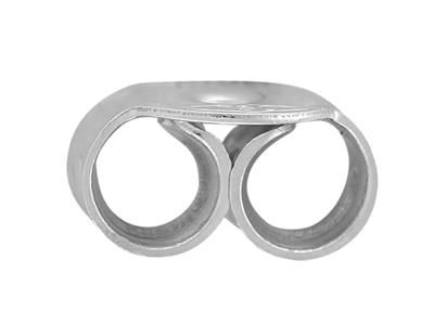Poussette Belga Liscia, Oro Bianco Placcato Rodio 18k. Rif. 07438. Il Paio