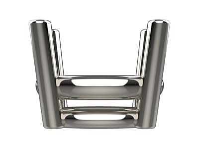 Castone 3d, 4 Doppie Castone Per Pietra Ovale 9 X 7 Mm, Oro Bianco 18 Carati. Rif. 10450 - Immagine Standard - 2