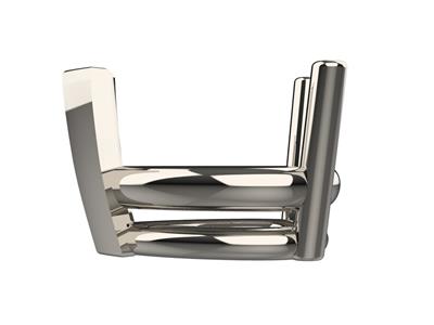 Castone 3d, 3 Doppie Griffe Per Pietra A Forma Di Pera Di 5 X 4 Mm, Oro Bianco 18 Carati. Ref. 10350 - Immagine Standard - 2