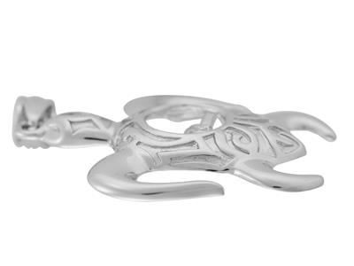Ciondolo Tartaruga Per Perle Da 8 A10 Mm, Argento 925 Rodiato. Rif. P E102 - Immagine Standard - 2