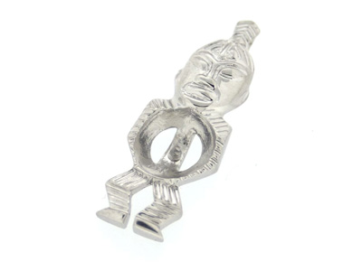 Ciondolo Tiki Per Perle Da 7 A 9 Mm, Argento 925 Rodiato. Rif. Pe99