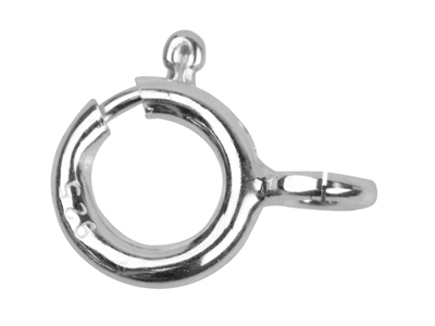 Fermaglio A Molla 5,5 Mm, Anello Aperto, Argento 925 Rif. 07610, Confezione Da 10