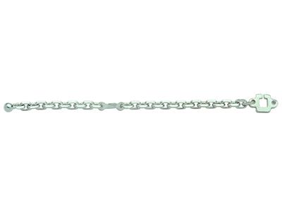 Portachiavi Catena Forat Limata 4,60 MM Con Chiusura A Pallina, 14 Cm, Argento 925