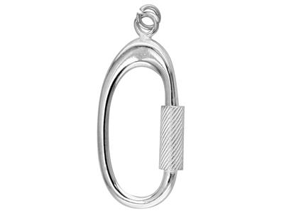 Portachiavi Con Sistema A Vite Ovale, Argento 925 Ref. 27051