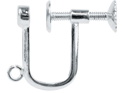 Sistema Per Orecchie Non Forate A Vite, Argento 925, Al Pezzo Anellino Aperto, In Argento 925, Articolo Venduto Singolarmente