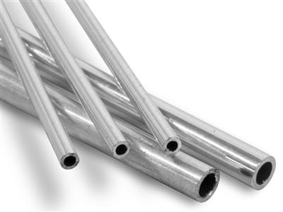 Tubo, Rif. 1, Diametro Esterno 5 Mm, Diametro Interno 3,8 Mm, Spessore Della Parete 0,6 Mm, Argento 925, 100% Argento Riciclato - Immagine Standard - 1