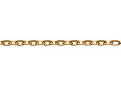 Catena A Maglie For\at Diamante 1,35 MM 40 Cm, Placcata Oro 3 Micron - Immagine Standard - 2