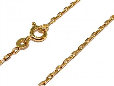 Catena A Maglia Forat Diamantata 1,50 MM 45 Cm, Placcato In Oro 3 Micron