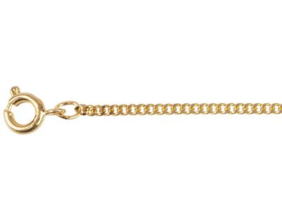 Catena A Maglie Gourmette Diamantata 2,35 MM 40 Cm, Oro Placcato 3 Micron