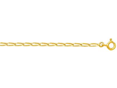 Catena A Maglia A Cavallo 1,55 MM 45 Cm, Placcata Oro 3 Micron