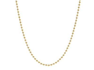 Catena A Palline 1,40 MM 40 Cm, Placcato Oro 3 Micron