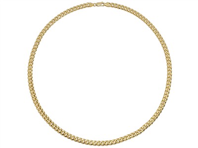 Collana Maglia Gourmette Cava 5,50 Mm, 50 Cm, Oro Giallo 14 Kt - Immagine Standard - 2