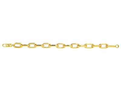 Bracciale, Maglia Rettangolare Cava 10 Mm, 21 Cm, Oro Giallo 18 Carati - Immagine Standard - 1