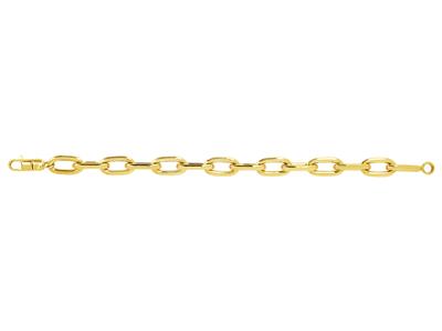 Bracciale, Maglia Rettangolare Cava 10 Mm, 21 Cm, Oro Giallo 18 Carati - Immagine Standard - 1