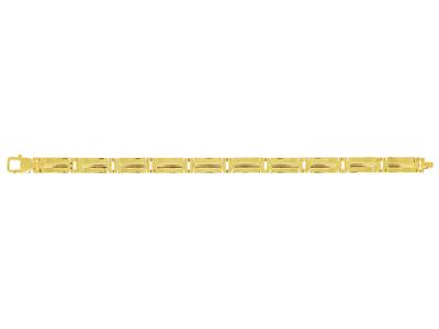 Bracciale Piastre Cave 8 Mm, 21 Cm, Oro Giallo 18 Carati